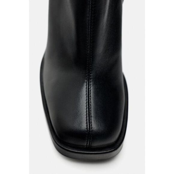 🖤 PLATFORM LEATHER HEELED ANKLE BOOTS - Picture 6 of 6